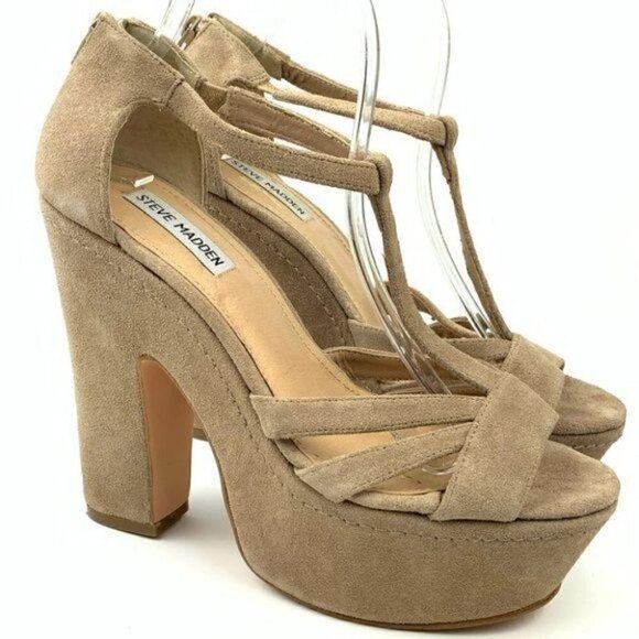 Steve Madden platforms sz 8.5 P-gabbi suede chunky - Picture 14 of 14